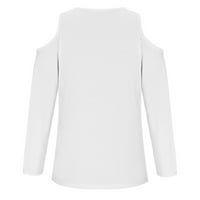 Žene pulover Dukseri Prodaja Ženska seksi majica hladno rame za bluzu pulover V-izrez dugih rukava od