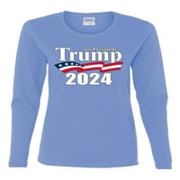 Divlji Bobby Trump za logotip predsjednika USA zastava Političke žene Grafički majica dugih rukava,