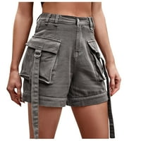 Leesechin ženske kratke hlače Jean Capris casual osećaj dizajn traper radna odjeća Elastični džepni