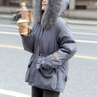Pxiakgy zimski kaputi za žene ženske čiste boje dolje kaputi sa kapuljačom sa kapuljačom patentnim zatvaračem
