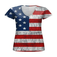 Dame Ljeto vrhovi američke zastave zastava majica s kratkim rukavima Torbica za blubutu posudu casual