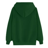 Bluze za žene plus veličine formalni teški božićni cvjetni džep za ispis dukserice zelena m