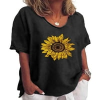 Žene ispis kratkih rukava sa okruglim vratom Ljeto Osnovna ležerna majica vrhovi bluza