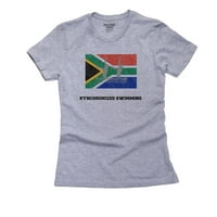 Južna Afrika - Olimpijsko - sinhronizovano kupanje - zastava - Silueta ženska pamučna siva majica