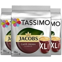 Tassimo Jacobs Caffè Crema XL, Rainforest Alliance Vérifié, Lot DE 3, T-diskovi