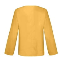 Novi dolasci majice s dugim rukavima za žene čišćenje casual pulover žene vrhovi čvrsti posadni vrat