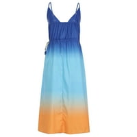 Honeeladyy ženska štamparska suknja seksi gumba struk bez rukava s rukavicama haljina haljina ljeta