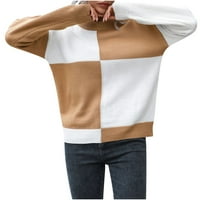 Hinvhai Plus džemper vrhovi na sezonskom čišćenju Ženska odjeća za dizajn poklopac ploča Ploče džemper