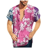 Strugten Muška ljetna plaža Casual Hawaiian Print Beach Style kratki rukav polo majica kratkih rukava