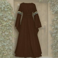 Renesansne haljine za žene Halloween srednjovjekovna plus veličina kraljica cosplay gotic maxi haljina