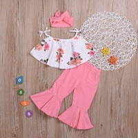 Dadaria Oneyes za bebu 6m-5y Toddler Kids Baby Girls cvjetni suspender prsluk za pantalone Setfets Pink