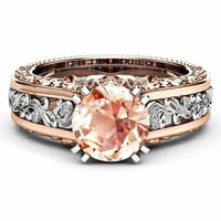 Prstenje modne žene razdvajanje boja ruže zlato vjenčani angažman cvjetni prsten