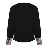 Ženske vrhove Dressy Ležerne prilike, Žene Leopard Ispiši bluza s dugim rukavima s dugim rukavima V-izrez