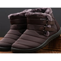 Sanviglor Womens Anketi čizme Ravne zimske čizme plišane cipele snežne čizme na otvorenom hladno vrijeme
