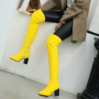 Ženske čizme Jesen i zimsko rastezanje patentnih kože tanke guste visoke cipele s visokim petom bombona