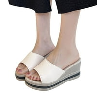 Eczipvz Ženske cipele Ženske ravne sandale Ljeto Češka plaža Elastična gležnjače Udobni T-Strap Thong