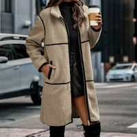 GUBOTARE jakna za ženska duga jakna puna zip zima tople termalne osnovne kapute sa patentnim zatvaračem