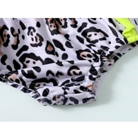 Carolilly Kids Girl Comimwimwew, Leopard Print Bowknot Bikini vrhovi + Elastični šarki za kupanje