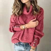 Ayolanni baggy dukserirt za žene Ženska turtleneck pleteni džemper duks dugih rukava elegantne casual
