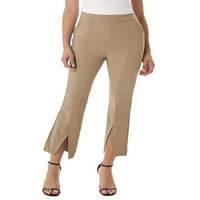 Ženske ležerne pantalone, pune boje visokih struka splitske pantalone s džepovima