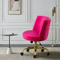Stolica Vanity Fushia, akcentna stolica Vanity Stoll Velvet sa točkovima i leđima, šminkalica, LJ1024