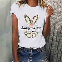AWDENIO Plus Veličina Žene Izbori za ljetne žene Crewneck Uskrsni ispis Majice Modne udobne ženske bluze