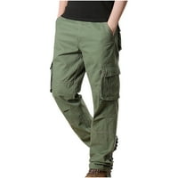 Muške hlače snimke Slim Fit Multi džepovi sa čvrstim bojama patentni zatvarač elastična struka Dukseri