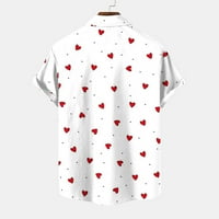 Muški rukav zaljubljeni zaljubljeni zaljubljeni tiskali su jednu džepnu majicu Casual Labavinu ispisanu džepnu košulju, bijela