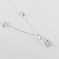 Sterling Silver Daintty Privjesak ogrlica, ručna pety zvezda neklace, ručno rađeni nakit, božićni poklon
