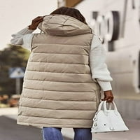 Dabuliu ženski dugi puffer prsluk zimski prekriveni prsluk bez rukava debeo topli gornji odjećni jakne
