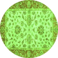 Ahgly Company u zatvorenom okruglom orijentalnom zelenom tradicionalnom području prostirke, 6 'krug