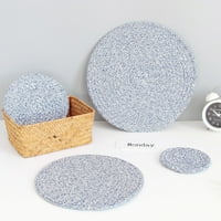 Veki pamučna izolacija prostirke za obrok u tkanim valju stol mat zdjela jednostavna lot mat pamučna