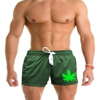 Muški kapljivi korovski list V Green Mesh Teretane kratke hlače x