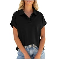 Ženske majice Ležerne prilike V-izrez kratki rukav Tun za bluza s kratkim rukavima, Ljeto Loose Fit