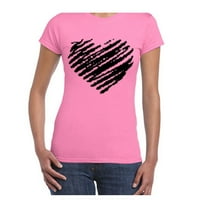 Žene srce vole majicu Grafički ružičasti kratki rukav casual tenk top moda m