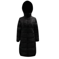 Yubatuo ženska pamučna jakna, srednja dužina, mršavi zimski kaputi za mršavljenje za žene crne 3xl