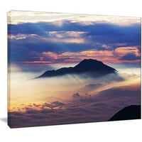Dizajnerska umjetnost 'Nevjerovatna planina Java u fog' fotografskim otiskom na omotanu platno