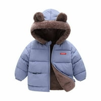 Dječji dječaci djevojke dolje jakna, slatki medvjedi uho sa zatvaračem sa džepom zimskog tople debelog