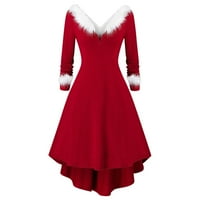 Ženske haljine casual božićne ploče - plug s dugim rukavima - ovratnik asimetrična haljina za zabavu