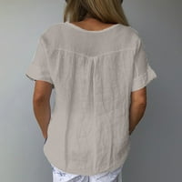 Ženske majice i bluze Sive ponude Izgled modne žene Ljeto Loose Ispis O-izrez majica kratkih rukava