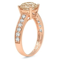2.18ct okrugli rezani šampanjac simulirani dijamant 14K ruža zlatna godišnjica za angažman prsten veličine