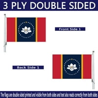 Dvostrana nova Mississippi republika Sates Flag FT na otvorenom - otporna na bledi 3Pay Missippi MS