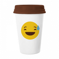 Smijte se nespretno slatka interneta chat lica crtane krigle kafe pijenje za piće kerac cup poklopac