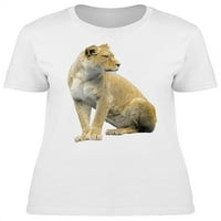 Sjedeći mlada lav majica žene -Image by Shutterstock, ženska srednja sredstva
