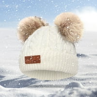 Novo 1- godine za djevojčice Dječji dječji zimski beanie šešir toplim pletenim cipelama s pahuljicama