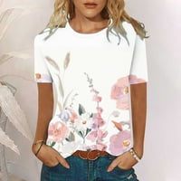 Ljetne majice za žene kratki rukav Ties Comfy casual bluze za kovanje kože cvijeće tiskane vrhove obične