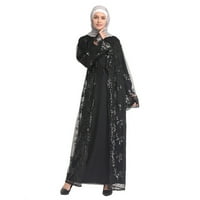 Daqian Plus veličine vrhova čišćenje muslimanske žene čipka čipka čipka Cardigan Maxi haljina kimono
