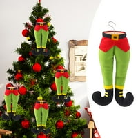 Loopsun Creative Noga za viseće dekor Božićni viseći ukrasi Božićni drveni plišani ukrasi