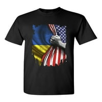 Amerika SAD Ukrajina Ukrajinska zastava Mapa Ljudi podržavaju DT za odrasle majicu Tee