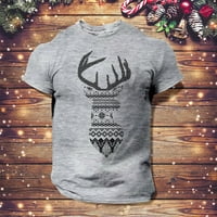 Mrigtriles Muški božićni pisani majica okrugli vrat kratki rukav